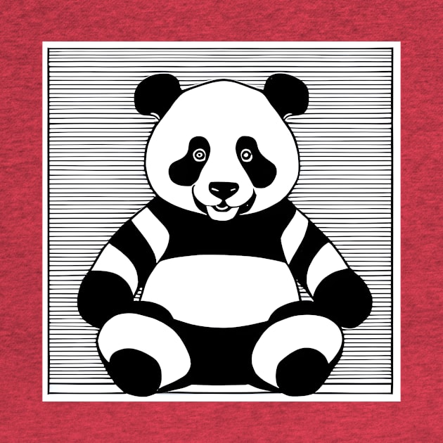 Panda in a Stripes Pullover by Kingrocker Clothing